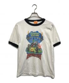 キャラクターTシャツ（キャラクターTシャツ）の古着「スポンジボブ×メタリカ リンガーTシャツ」｜ホワイト