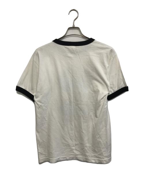 キャラクターTシャツ（キャラクターTシャツ）キャラクターTシャツ (キャラクターTシャツ) スポンジボブ×メタリカ リンガーTシャツ ホワイト サイズ:Mの古着・服飾アイテム