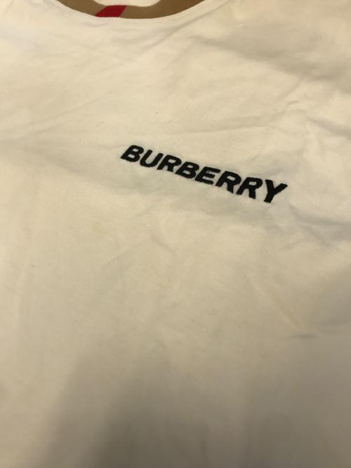 BURBERRY LONDON（バーバリーロンドン）BURBERRY LONDON (バーバリーロンドン) ネックトリム ノバチェック ロゴTシャツ ホワイト サイズ:Mの古着・服飾アイテム