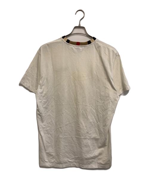 BURBERRY LONDON（バーバリーロンドン）BURBERRY LONDON (バーバリーロンドン) ネックトリム ノバチェック ロゴTシャツ ホワイト サイズ:Mの古着・服飾アイテム