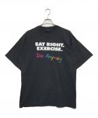 YOUR HEAD GOES HEREユア ヘッド ゴーズ ヒアー）の古着「プリントTシャツ」｜ブラック