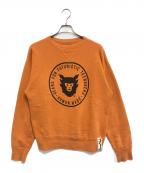 HUMAN MADEヒューマンメイド）の古着「Futuristic Teenagers Crew Sweat」｜オレンジ