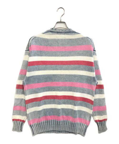 Hysteric Glamour（ヒステリックグラマー）Hysteric Glamour (ヒステリックグラマー) original Blues (オリジナルブルース) YOUNG AND HUNGRY ニット インディゴ×ピンク サイズ:Freeの古着・服飾アイテム