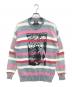 Hysteric Glamour（ヒステリックグラマー）の古着「YOUNG AND HUNGRY ニット」｜インディゴ×ピンク