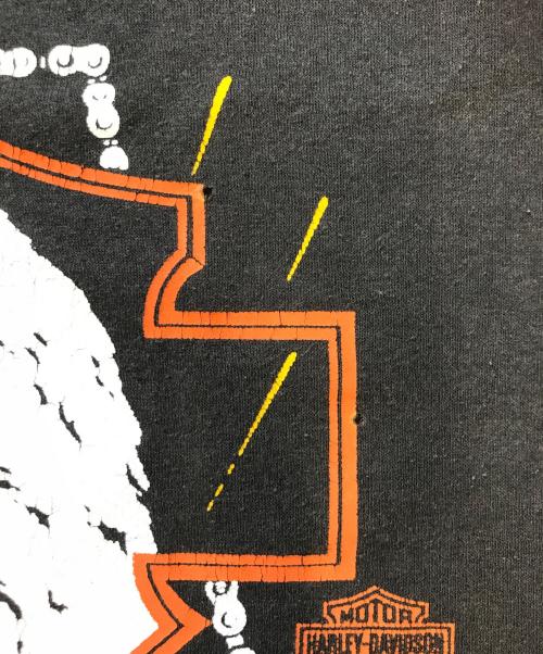モーターサイクルTシャツ（モーターサイクルTシャツ）モーターサイクルTシャツ (モーターサイクルTシャツ) 80s HARLEY-DAVIDSON(ハーレーダビッドソン) モーターサイクルTシャツ ブラック サイズ:Lの古着・服飾アイテム
