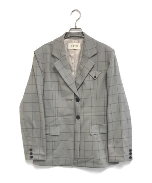 THE TOE（ザ・トゥー）THE TOE (ザ・トゥー) チェックテーラードジャケット グレー サイズ:Mの古着・服飾アイテム