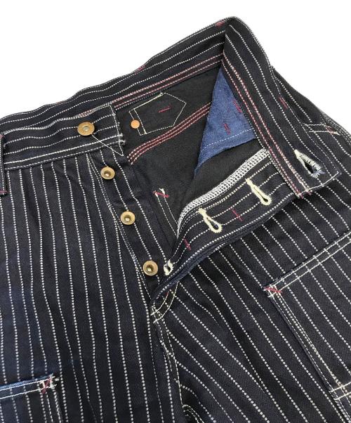 EIGHT G（エイトジー）EIGHT G (エイトジー) ストライプペインターパンツ ネイビー サイズ:W31 L34の古着・服飾アイテム