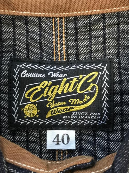 EIGHT G（エイトジー）EIGHT G (エイトジー) ストライプカバーオール ネイビー サイズ:40の古着・服飾アイテム