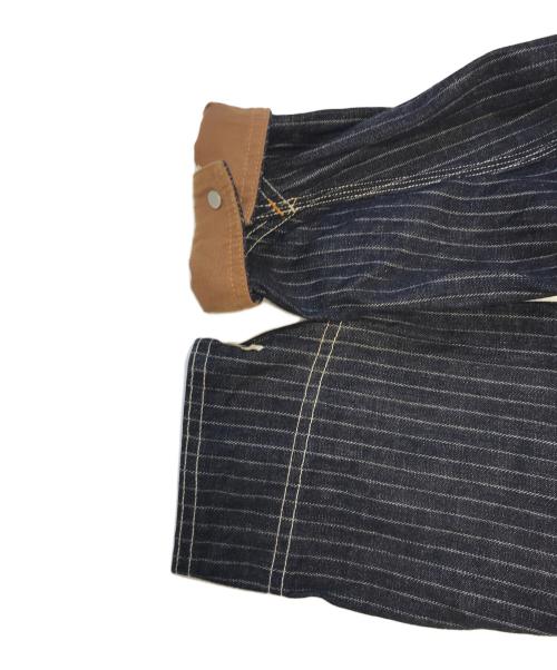 EIGHT G（エイトジー）EIGHT G (エイトジー) ストライプカバーオール ネイビー サイズ:40の古着・服飾アイテム
