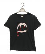 Saint Laurent Parisサンローランパリ）の古着「ブラッドラスタ-プリントTシャツ」｜ブラック
