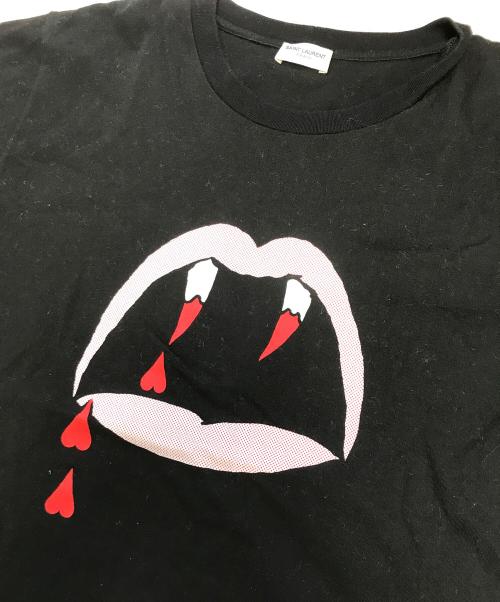 Saint Laurent Paris（サンローランパリ）Saint Laurent Paris (サンローランパリ) ブラッドラスタ-プリントTシャツ ブラック サイズ:Sの古着・服飾アイテム