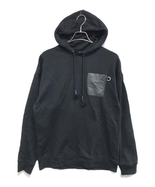 LOEWE（ロエベ）LOEWE (ロエベ) アナグラム パッチポケット フーディー ブラック サイズ:XSの古着・服飾アイテム