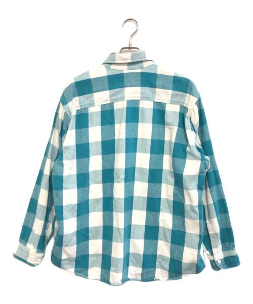 Prentiss Outdoor（プレンティス アウトドア）Prentiss Outdoor (プレンティス アウトドア) ヘビーフランネルシャツ ターコイズ×ホワイト サイズ:XLの古着・服飾アイテム