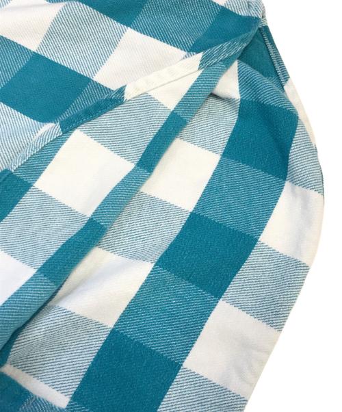 Prentiss Outdoor（プレンティス アウトドア）Prentiss Outdoor (プレンティス アウトドア) ヘビーフランネルシャツ ターコイズ×ホワイト サイズ:XLの古着・服飾アイテム