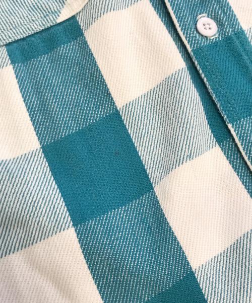 Prentiss Outdoor（プレンティス アウトドア）Prentiss Outdoor (プレンティス アウトドア) ヘビーフランネルシャツ ターコイズ×ホワイト サイズ:XLの古着・服飾アイテム
