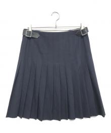 ROBE DE CHAMBRE COMME DES GARCONS（ローブドシャンブル コムデギャルソン）の古着「プリーツ切替ラップスカート」｜ネイビー