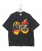 バンドTシャツバンドTシャツ）の古着「00s KISS×AEROSMITH (キッス×エアロスミス) バンドTシャツ」｜ブラック