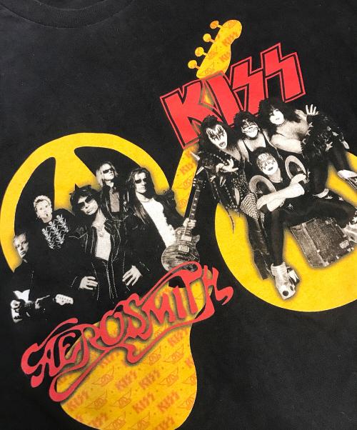バンドTシャツ（バンドTシャツ）バンドTシャツ (バンドTシャツ) 00s KISS×AEROSMITH (キッス×エアロスミス) バンドTシャツ ブラック サイズ:2XLの古着・服飾アイテム