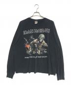 バンドロングスリーブTシャツバンドロングスリーブTシャツ）の古着「00s IRON MADEN(アイアン メイデン) バンドロングスリーブTシャツ」｜ブラック