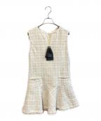 HER LIP TOハーリップトゥ）の古着「Victoria Tweed Jumper Dress」｜ベージュ