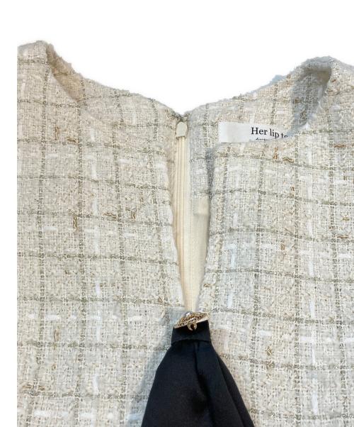 HER LIP TO（ハーリップトゥ）HER LIP TO (ハーリップトゥ) Victoria Tweed Jumper Dress ベージュ サイズ:Sの古着・服飾アイテム