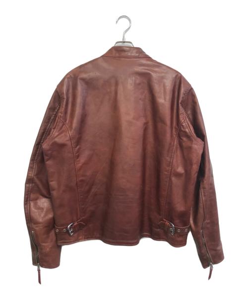 KWY（ケイダブリューアイ）KWY (ケイダブリューアイ) シングルライダースジャケット ブラウン サイズ:SIZE 46の古着・服飾アイテム