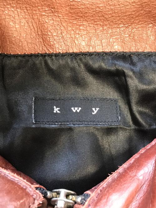 KWY（ケイダブリューアイ）KWY (ケイダブリューアイ) シングルライダースジャケット ブラウン サイズ:SIZE 46の古着・服飾アイテム