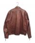 KWY (ケイダブリューアイ) シングルライダースジャケット ブラウン サイズ:SIZE 46：8000円