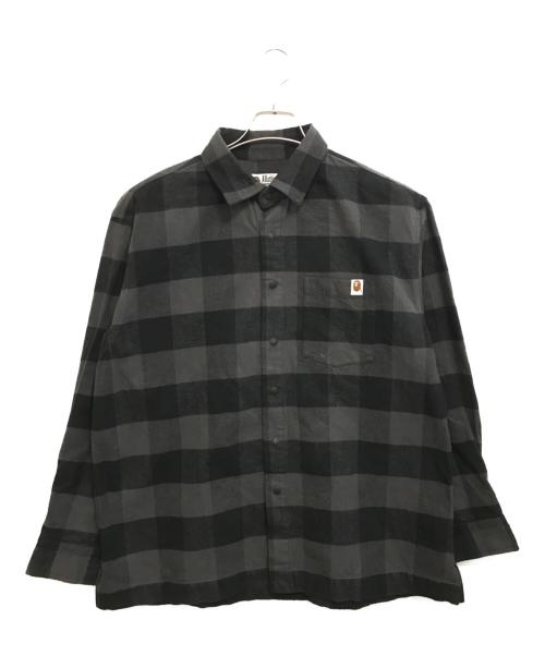 A BATHING APE（アベイシングエイプ）A BATHING APE (アベイシングエイプ) チェックシャツ ブラック サイズ:Ｍの古着・服飾アイテム