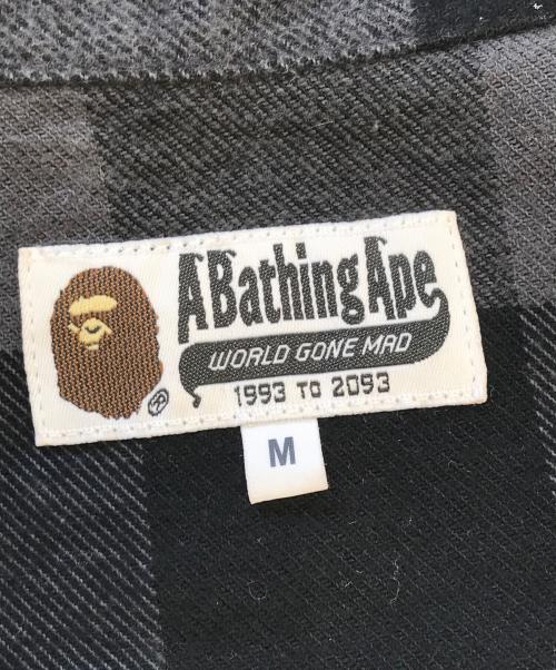 A BATHING APE（アベイシングエイプ）A BATHING APE (アベイシングエイプ) チェックシャツ ブラック サイズ:Ｍの古着・服飾アイテム