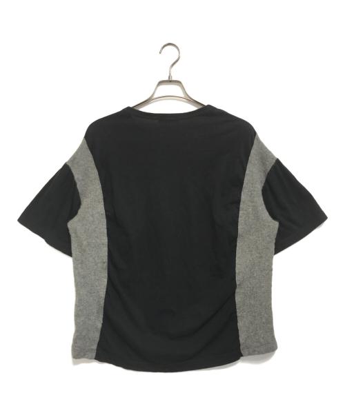 COMME des GARCONS HOMME PLUS（コムデギャルソンオムプリュス）COMME des GARCONS HOMME PLUS (コムデギャルソンオムプリュス) 異素材ドッキングTシャツ ブラック×グレー サイズ:Lの古着・服飾アイテム