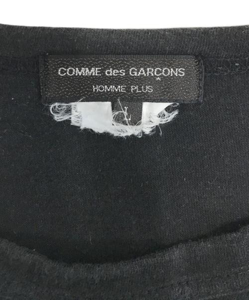 COMME des GARCONS HOMME PLUS（コムデギャルソンオムプリュス）COMME des GARCONS HOMME PLUS (コムデギャルソンオムプリュス) 異素材ドッキングTシャツ ブラック×グレー サイズ:Lの古着・服飾アイテム