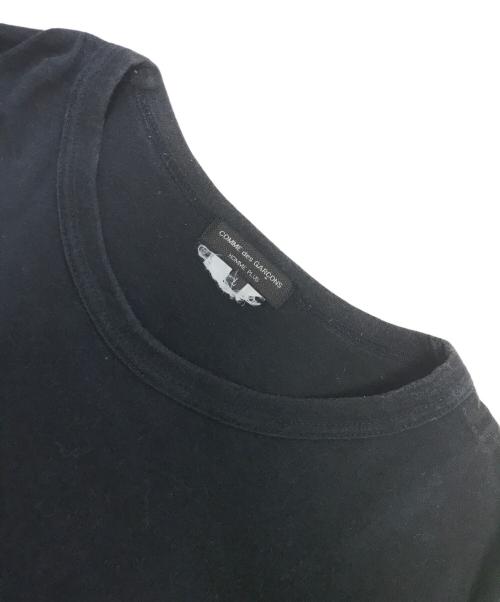 COMME des GARCONS HOMME PLUS（コムデギャルソンオムプリュス）COMME des GARCONS HOMME PLUS (コムデギャルソンオムプリュス) 異素材ドッキングTシャツ ブラック×グレー サイズ:Lの古着・服飾アイテム