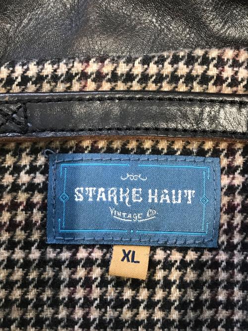 STARKE HAUT（スタークハウツ）STARKE HAUT (スタークハウツ) ホースレザージャケット ブラック サイズ:XLの古着・服飾アイテム