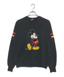 DISNEY（ディズニー）の古着「フロッキープリントスウェット」｜ブラック