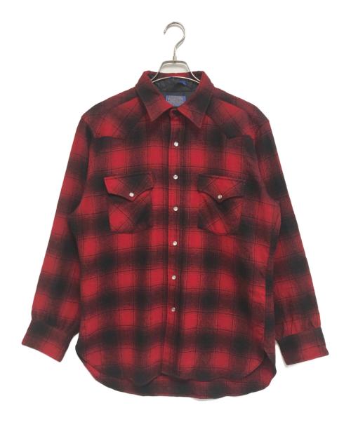PENDLETON（ペンドルトン）PENDLETON (ペンドルトン) チェックウエスタンシャツ レッド サイズ:Lの古着・服飾アイテム