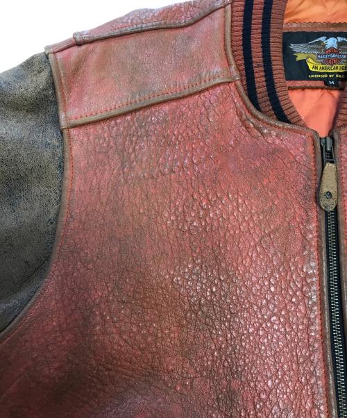 HARLEY-DAVIDSON（ハーレーダビッドソン）HARLEY-DAVIDSON (ハーレーダビッドソン) シープレザージャケット オレンジ サイズ:Mの古着・服飾アイテム