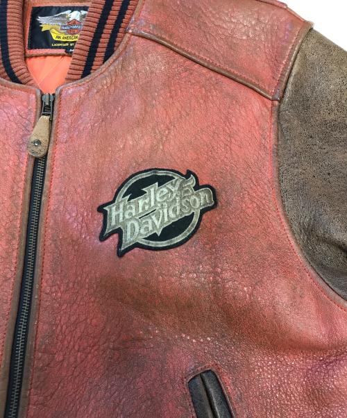 HARLEY-DAVIDSON（ハーレーダビッドソン）HARLEY-DAVIDSON (ハーレーダビッドソン) シープレザージャケット オレンジ サイズ:Mの古着・服飾アイテム
