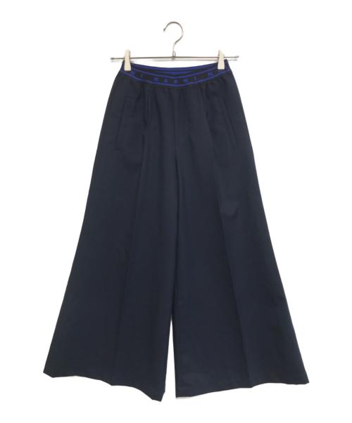 MARNI（マルニ）MARNI (マルニ) ウエストロゴイージーワイドスラックス ネイビー サイズ:36の古着・服飾アイテム