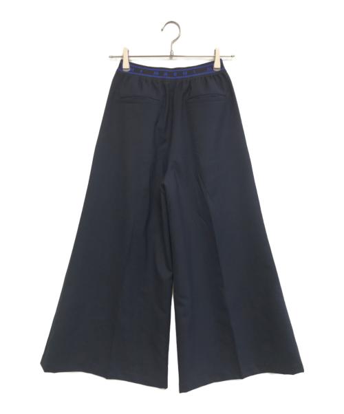 MARNI（マルニ）MARNI (マルニ) ウエストロゴイージーワイドスラックス ネイビー サイズ:36の古着・服飾アイテム
