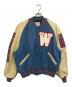 DeLONG（-）の古着「Leather Sleeve Wool Varsity JKT」｜スカイブルー×ベージュ