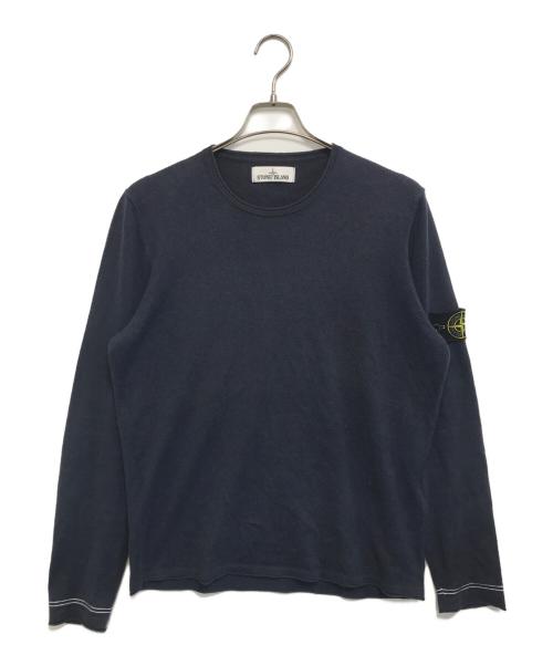 STONE ISLAND（ストーンアイランド）STONE ISLAND (ストーンアイランド) コットンクルーネックニット ネイビー サイズ:Mの古着・服飾アイテム