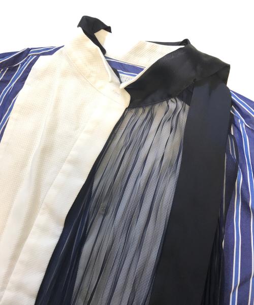 sacai（サカイ）sacai (サカイ) コットンポプリン プリーツ 長袖シャツ ブルー サイズ:1の古着・服飾アイテム