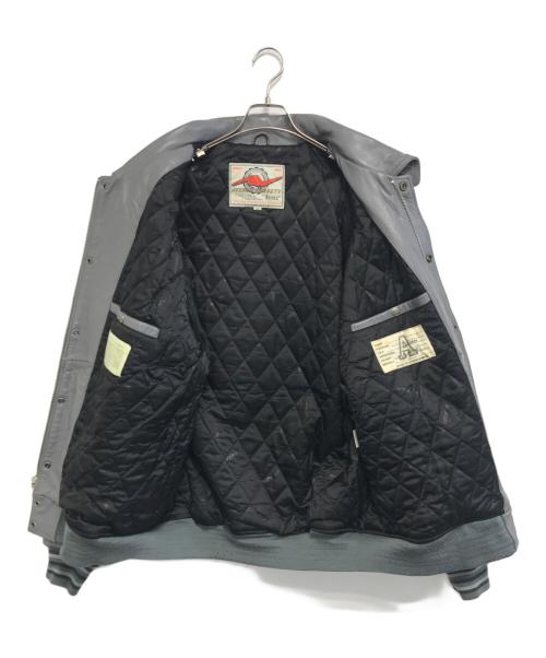 AVIREX（アヴィレックス）AVIREX (アヴィレックス) 切替レザージャケット グレー サイズ:XLの古着・服飾アイテム