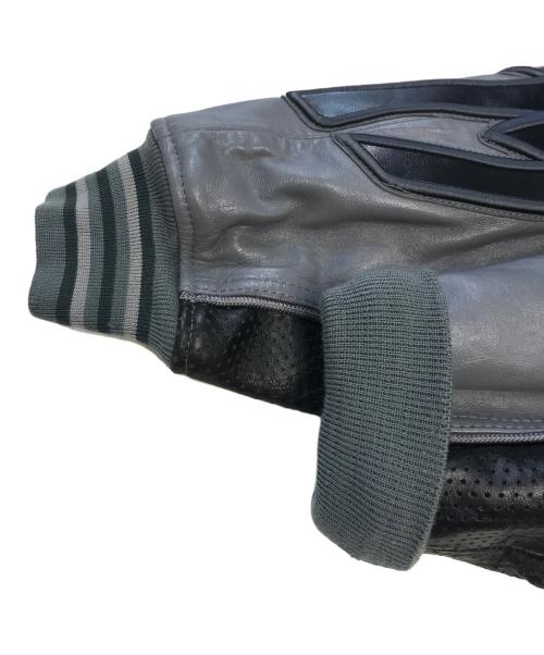 AVIREX（アヴィレックス）AVIREX (アヴィレックス) 切替レザージャケット グレー サイズ:XLの古着・服飾アイテム