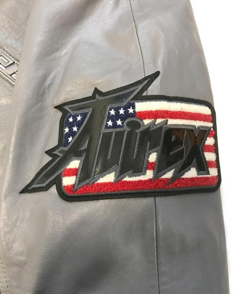 AVIREX（アヴィレックス）AVIREX (アヴィレックス) 切替レザージャケット グレー サイズ:XLの古着・服飾アイテム