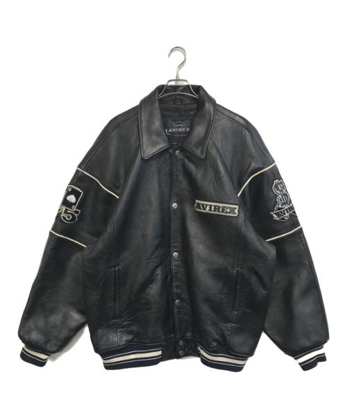 AVIREX（アヴィレックス）AVIREX (アヴィレックス) レザージャケット ブラック サイズ:4XLの古着・服飾アイテム