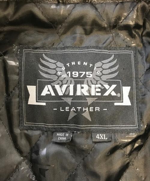 AVIREX（アヴィレックス）AVIREX (アヴィレックス) レザージャケット ブラック サイズ:4XLの古着・服飾アイテム