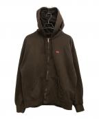 SUPREMEシュプリーム）の古着「Small Box Zip Up Hooded Sweatshirt Dark Brown」｜ブラウン