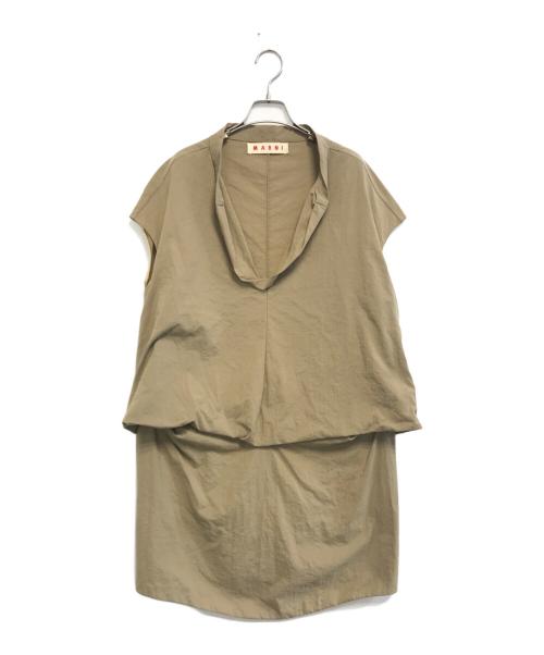 MARNI（マルニ）MARNI (マルニ) ナイロンノースリーブワンピース カーキ サイズ:38の古着・服飾アイテム